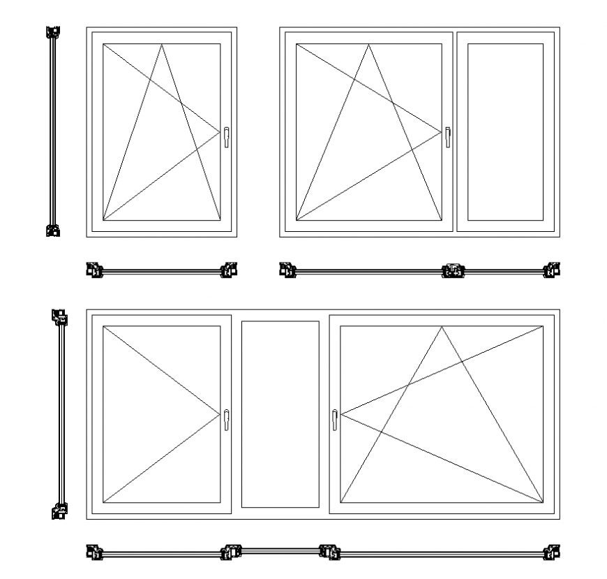Windows dynamic blocks detail elevation 2d view autocad file